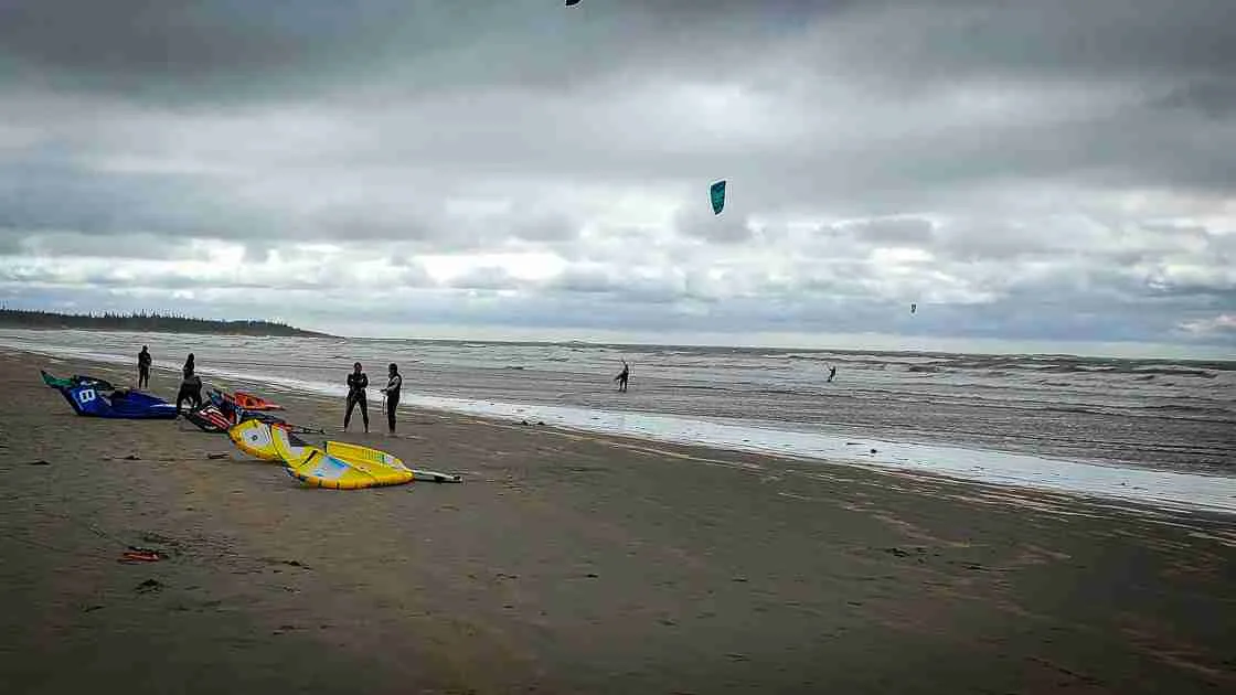 Kitesurfers at Clam Harbour Beach