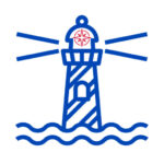Lighthouse and compass