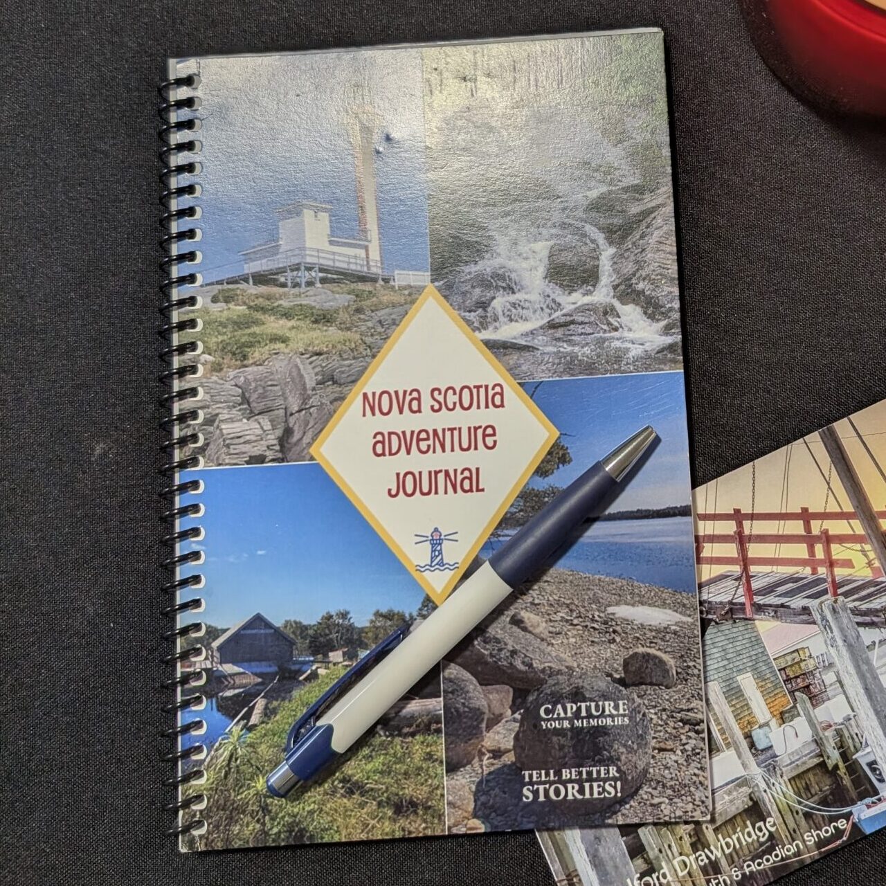 A guided adventure journal featuring writing prompts and reflection pages for capturing meaningful experiences.